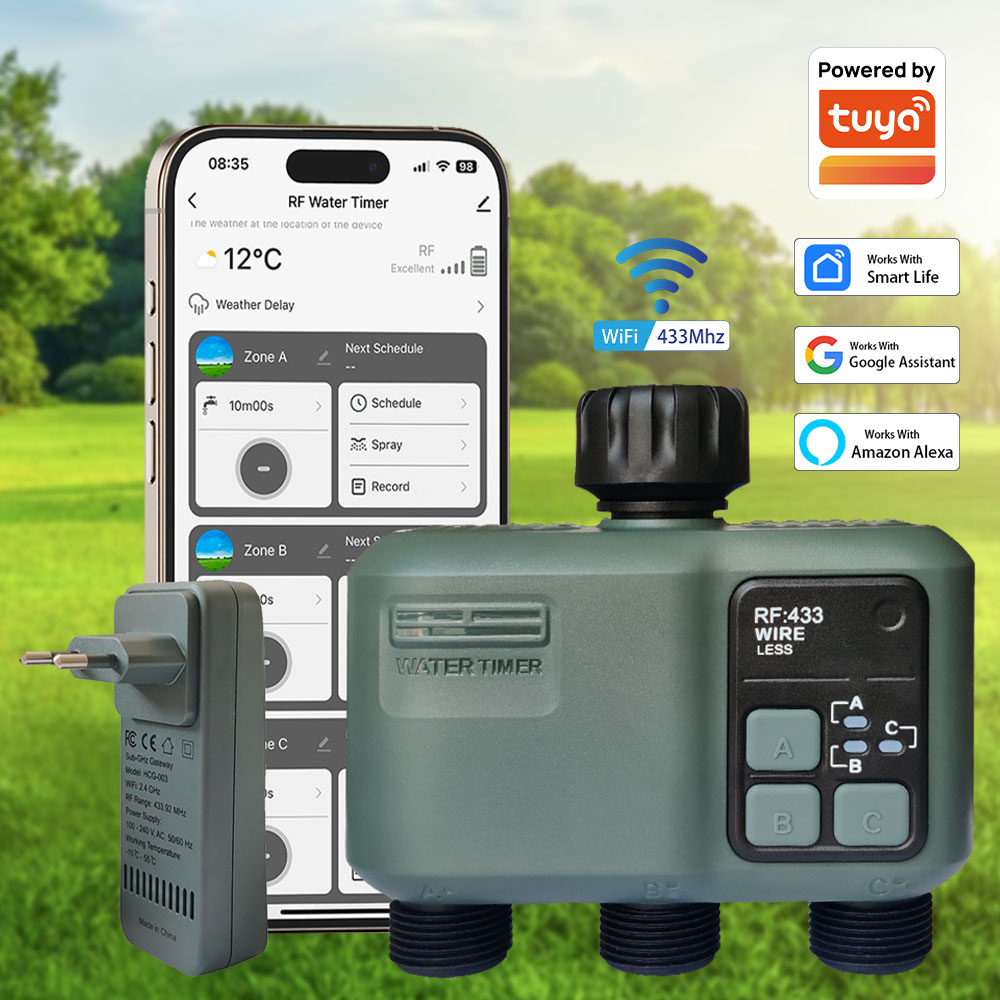 Tuya Wifi+RF433 3-outlet Water - огляд і ціна Smart Garden Kit